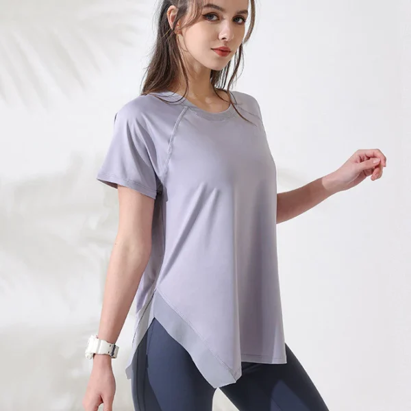 Loose Yoga Clothes Tops Short Sleeve Running T-Shirts Sports Fitness Tops Women's Blouses