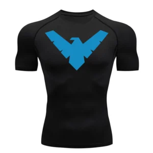 Nightwing compression shirt men's short-sleeved crossfit T-shirt sports fitness top breathable sportswear