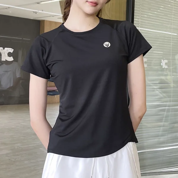 Quick-Drying Sports T-Shirt Women Ice Silk Breathable Fitness Clothes Yoga Tops