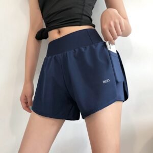 【New】Women’s Sportwear Elastic Waist Short Sport Pants Pocket Pants Women’s Sportwear Elastic Waist Short Sport Pants Pocket Pants